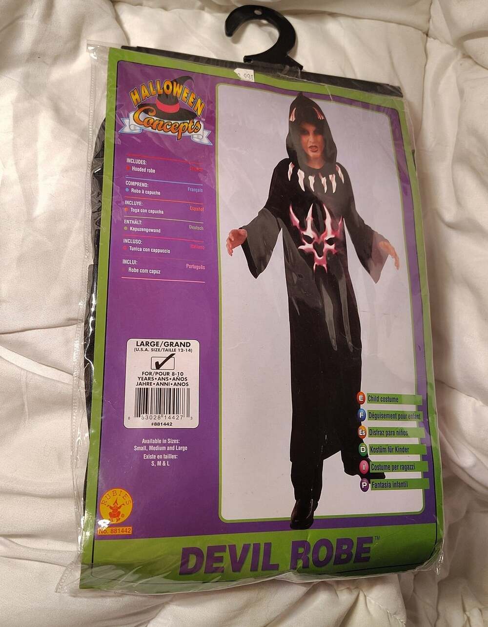 Rubie's Halloween Concepts Devil Robe Child Costume Size Large 12-14 New